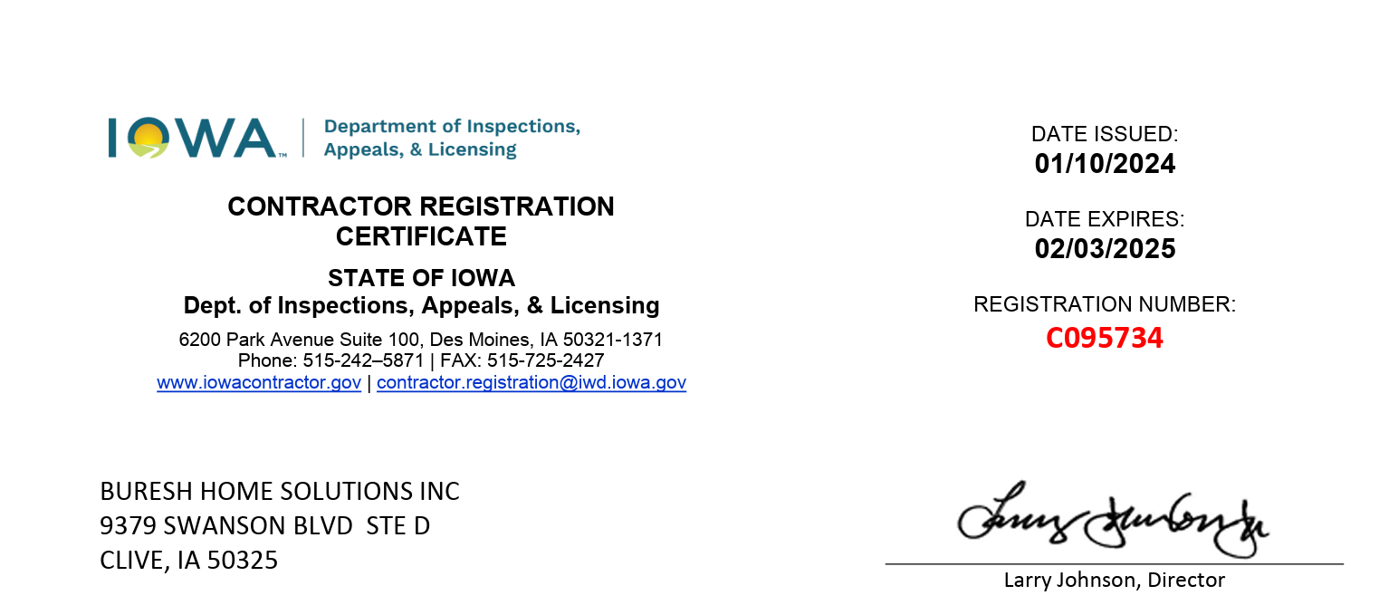 Contractor Registration Certificate